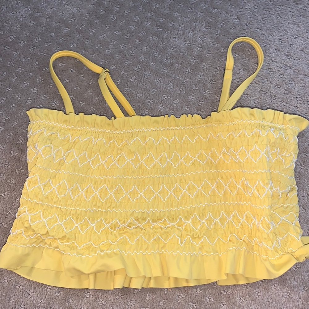 Yellow target bikini top